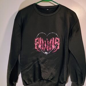 Black Sweatshirt with Pink Graphic